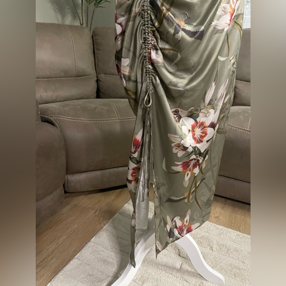 🔥SEXY🔥NWT Allsaints Laura Dorada Silk One Shoulder Dress US Sz 0 - Picture 4 of 16